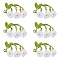 Lily of the Valley Glass Conntctor Charms, Alloy Flower Links, White, 40mm, Hole: 1.8mm