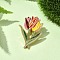 Tulip Enamel Pins, Alloy Brooches for Backpack Clothes, Colorful, 34.5x24x10mm