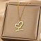 304 Stainless Steel Heart Initial Pendant Necklaces for Women Men, Golden, Letter L, 15.75~17.72 inch(40~45cm)