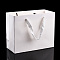 Rectangle Paper Bags with Rope Handles, for Gift Bags and Shopping Bags, White, 27x8x21cm