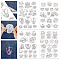 4 Sheets 11.6x8.2 Inch Stick and Stitch Embroidery Patterns, Non-woven Fabrics Water Soluble Embroidery Stabilizers, 297x210mmm