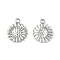 Non-Tarnish 304 Stainless Steel Charms, Flower Charms, Stainless Steel Color, 11.5x9.5x1.3mm, Hole: 1.5mm