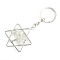Gemstone Keychains, with Metal Split Rings, Star, 10x5cm