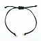 Braided Waxed Cord for DIY Bracelet Making, with 304 Stainless Steel Loop, Golden, Single Length: about 13~14cm