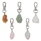 Nuggets Gemstone Pendant Decoraiton, with Alloy Swivel Lobster Claw Clasps, 59~62mm