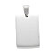 Tarnish Resistant 304 Stainless Steel Pendants, Stamping Blank Tag, Manual Polishing, Rectangle, Stainless Steel Color, 30x19x3mm, Hole: 4.5x8mm