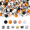 160Pcs 11 Styles Printed Cat & Dog Wood Beads, Round, Mixed Color, 16x15~16mm, Hole: 3.5~4mm