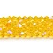 Transparent Electroplate Glass Beads Strands, AB Color Plated, Faceted, Bicone, Gold, 2.9~3.3x2.5mm, Hole: 0.7mm, about 135~140pcs/strand, 38~40cm