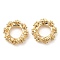 Rack Plating Brass Micro Pave Cubic Zirconia Beads, Long-Lasting Plated, Lead Free & Cadmium Free, Flat Round with Flower, Real 14K Gold Plated, 8x3mm, Hole: 4mm