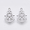 Tarnish Resistant 201 Stainless Steel Pendants, Laser Cut Pendants, Anchor & Helm, Stainless Steel Color, 16.5x10.5x1mm, Hole: 1.4mm
