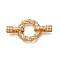 925 Sterling Silver Micro Pave Clear Cubic Zirconia Fold Over Clasps, Twist Ring, Golden, 20x6.5x3mm, Hole: 1.5mm