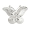 304 Stainless Steel Big Pendant Rhinestone Settings, Butterfly Charms, Stainless Steel Color, Fit For 4.5mm Rhinestone, 53x67.5x3.5mm, Hole: 1.6mm