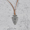 Alloy Pendant Imitation Leather Cord Necklaces, Antique Silver, Arrowhead, 19.69~23.62 inch(50~60cm)