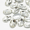 Pointed Back Glass Rhinestone Cabochons, Back Plated, Faceted, Oval, Crystal, 25x18x6mm