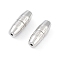 Anti-Tarnish Rhodium Plated 925 Sterling Silver Screw Clasps, Twist Clasps, Column, Platinum, 11x4mm, Hole: 1mm