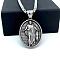 Greek Mythology Retro 304 Stainless Steel Religion Oval with Jesus Pendant Necklaces for Men, Stainless Steel Color