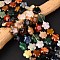 Mixed Natural Gemstone Flower Beads Strands, 15x5.5mm, Hole: 1mm, about 27pcs/strand, 15.74 inch