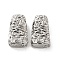 Textured Brass Beads, Cadmium Free & Nickel Free & Lead Free, Trapezoid, Real Platinum Plated, 14x8.5x6mm, Hole: 3.5x2.5mm