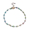 PVD Vacuum Plating 304 Stainless Steel Link Chain Bracelets, with Lobster Claw Clasps, Round, Rainbow Color, 9-1/8 inch(23.1cm)