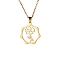 304 Stainless Steel Pendant Necklace, Golden, Flower, 16.14~19.69 inch(41~50cm)