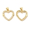 Brass Micro Pave Clear Cubic Zirconia Pendants, Cadmium Free & Lead Free, Heart, Real 16K Gold Plated, 21x20x3mm, Hole: 4.5x3.5mm