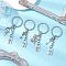 4Pcs Valentine's Day Theme Alloy Keychains, with Iron Split Key Rings, Antique Silver & Platinum, 68mm
