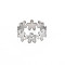 Non-Tarnish 304 Stainless Steel Flower Wrap Open Cuff Ring for Women, Stainless Steel Color, US Size 8(18.1mm)