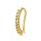 Rack Plating Brass Pave Cubic Zirconia Earring Hooks, Ear Wire, Lead Free & Cadmium Free, Rectangle, Real 18K Gold Plated, 14~14.5x1.7mm, Hole: 1.4mm, 18 Gauge, Pin: 1mm