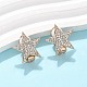 Клипсы из латуни с микропаве из прозрачных кубических цирконий EJEW-U049-01G-1