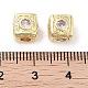 Латунные микро проложить кубического циркония бусы KK-C051-28G-05-3