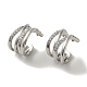Серьги-кольца из латуни с микропаве из кубического циркония EJEW-R162-39P-1
