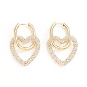 Серьги-кольца из латуни с микро-паве из фианита EJEW-G274-08G-01
