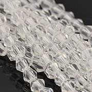 Граненые двухконусные стеклянные бусины EGLA-P016-4mm-01