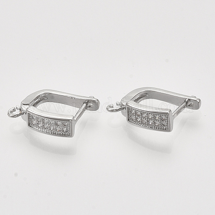 Серьги-кольца из латуни с микропаве из кубического циркония с застежкой сзади KK-T048-022P-NF-1