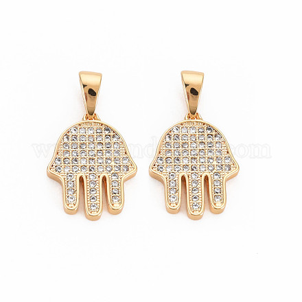 Латунные микропаве прозрачные подвески с фианитом KK-S364-266-1