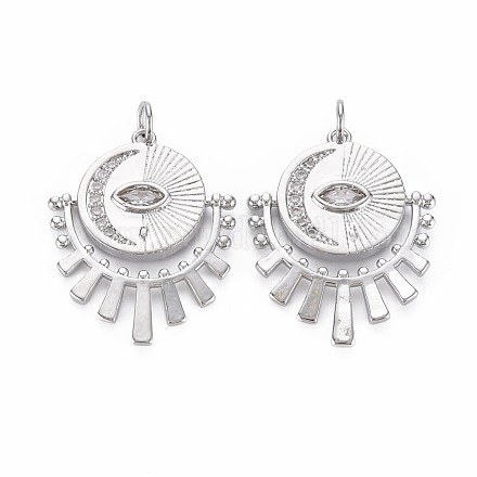 Латунные микропаве прозрачные подвески с фианитом KK-S356-761-1