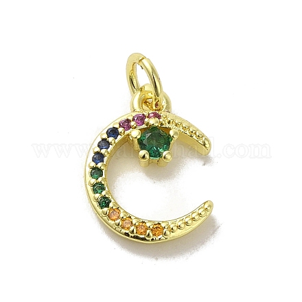 Подвески из настоящей 18-каратной позолоченной латуни с фианитами KK-M283-01B-02-1