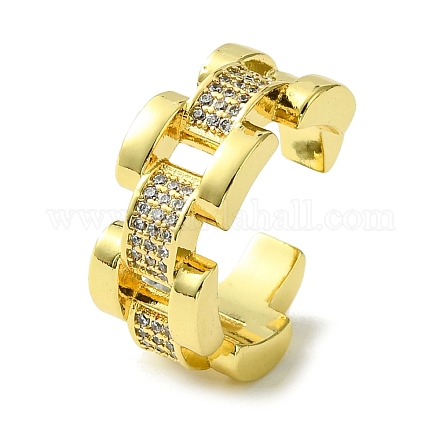 Открытые манжеты из латуни с микропаве кубический цирконий RJEW-K256-31G-1