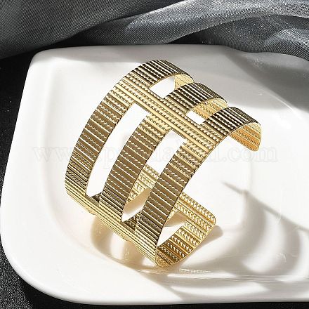 Ионное покрытие (ip) 304 нержавеющая сталь манжеты браслеты для женщин BJEW-M045-01G-1