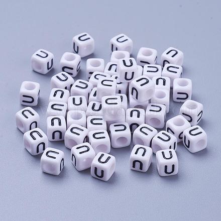 Акриловые бусины с горизонтальными отверстиями PL37C9308-U-1