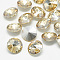 Pointed Back Glass Rhinestone Cabochons, Rivoli Rhinestone, Back Plated, Faceted, Cone, Light Colorado Topaz, 10x5mm