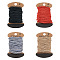 4 Boards 4 Colors Jute Cord, Jute String, Jute Twine, 3 Ply, for Jewelry Making, Mixed Color, 2mm, 1board/color