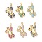 Brass Micro Pave Cubic Zirconia Pendants, Cadmium Free & Lead Free, Real 16K Gold Plated, Bear Charms, Mixed Color, 26.5x18x7mm, Hole: 5x3mm.