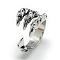 Adjustable Alloy Cuff Finger Rings, Eagle Claw, Size 8, Antique Silver, 18mm