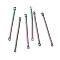 Ion Plating(IP) 304 Stainless Steel Connector Charms, Bar Links, Rainbow Color, 25x2x1mm, Hole: 1mm