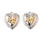 304 Stainless Steel Rhinestone Pendants, Golden & Stainless Steel Color, Heart with Flower, 22x20x3mm, Hole: 2mm