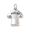 Rack Plating Brass Pendants, with Jump Ring, Long-Lasting Plated, Lead Free & Cadmium Free, Clothes with SOCCER, Platinum, 16x13.5x3mm, Hole: 3mm