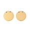 304 Stainless Steel Stamping Blank Tag Pendants, Flat Round Charm, Laser Cut, Ion Plating(IP), Golden, 15x1.5mm, Hole: 1.4mm
