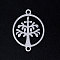 Tarnish Resistant 201 Stainless Steel Links connectors, Circle with Tree of Life, Stainless Steel Color, 19.5x15x1mm, Hole: 1.4mm