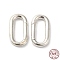 925 Sterling Silver Spring Gate Rings, Oval, with 925 Stamp, Silver, 17x9.5x2.5mm